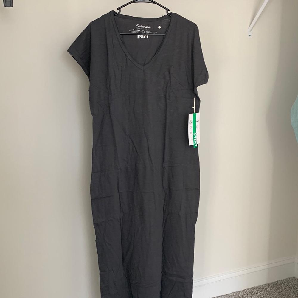 Pact - women's - Storm Market Maxi Dress (Gray). Loungewear, Casual Wear